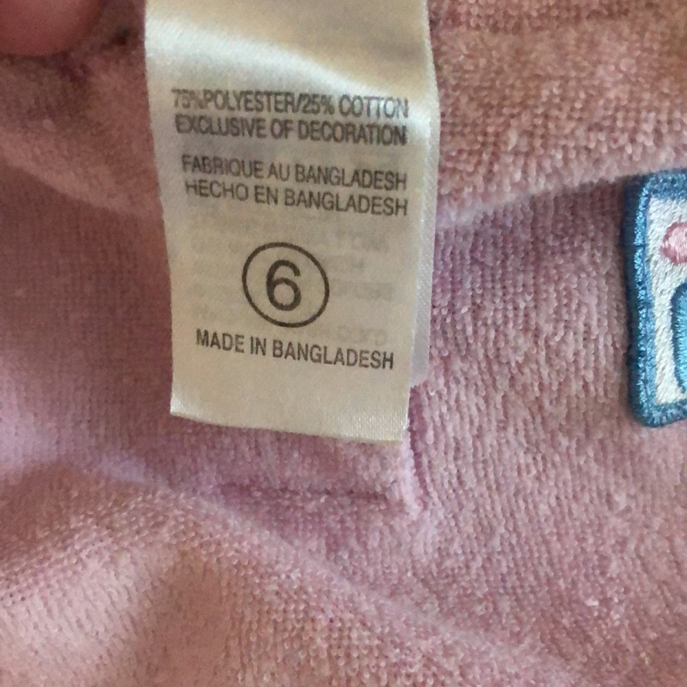 Fila Vintage Early 2000’s Pink Short Sleeve Terry Cloth Material Top Girls Sz 6 - Picture 8 of 8
